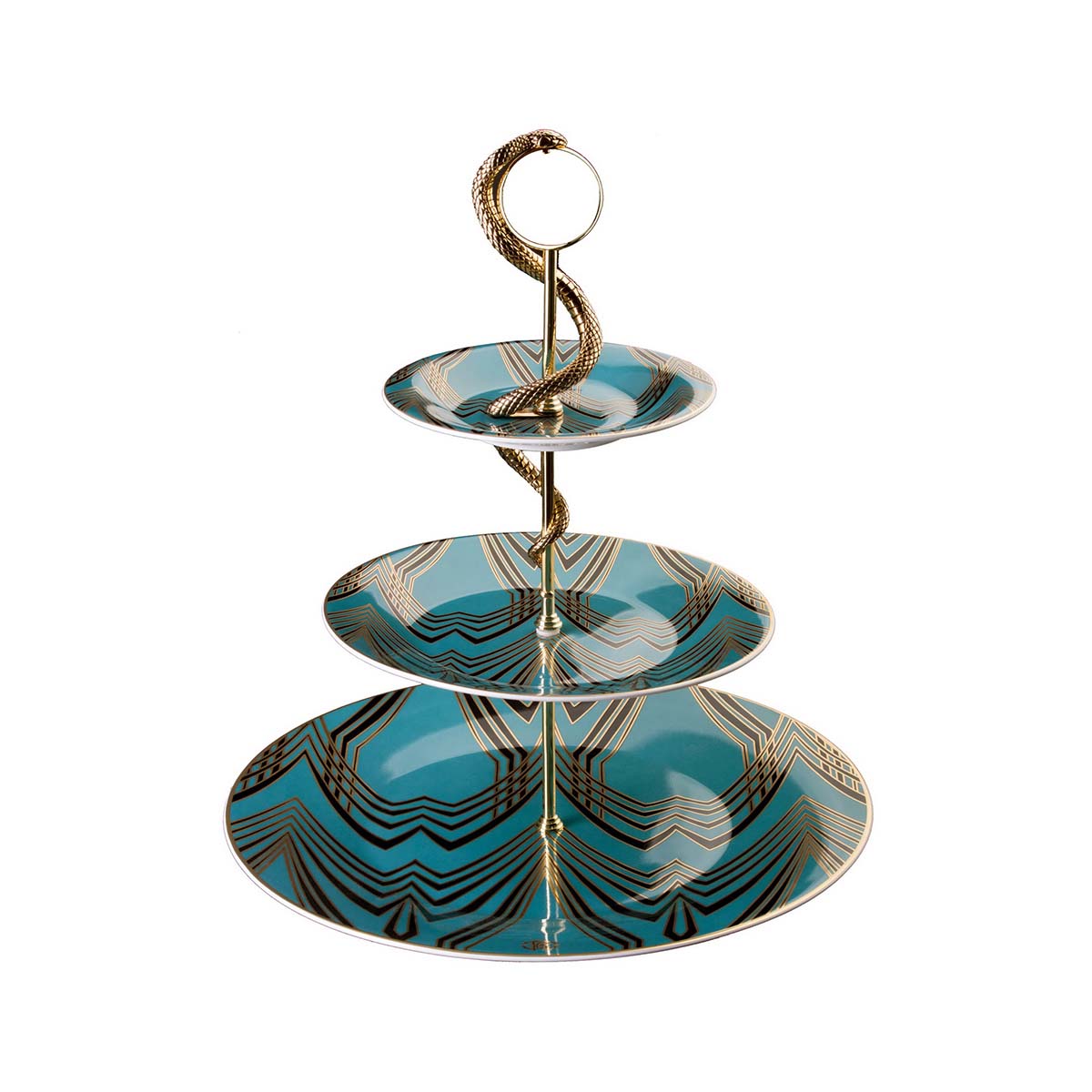 Горка 3х ярусная Roberto Cavalli Home "ДЕКО с Питоном" Ø 32* H. 34 Cm