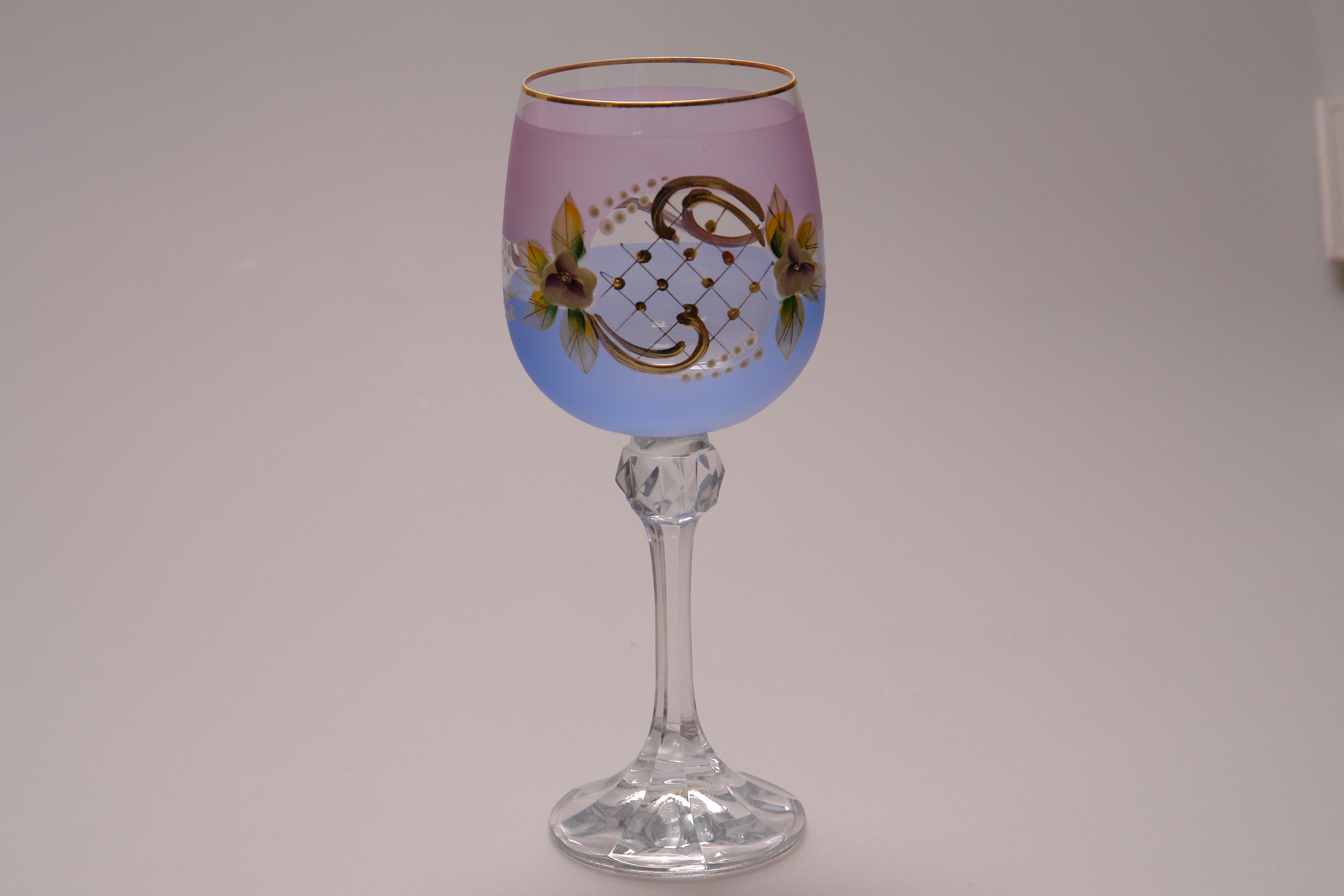 Набор бокалов для воды 230мл "Julia" Розовый с синим смальт
