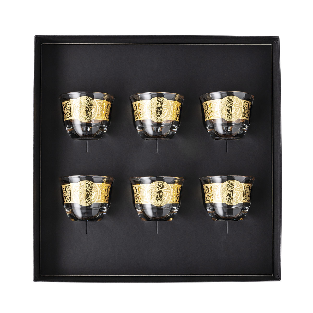 Чашки (стопки) для арабского кофе, 6шт, Gala Prestige Medusa Gold- Versace Rosenthal