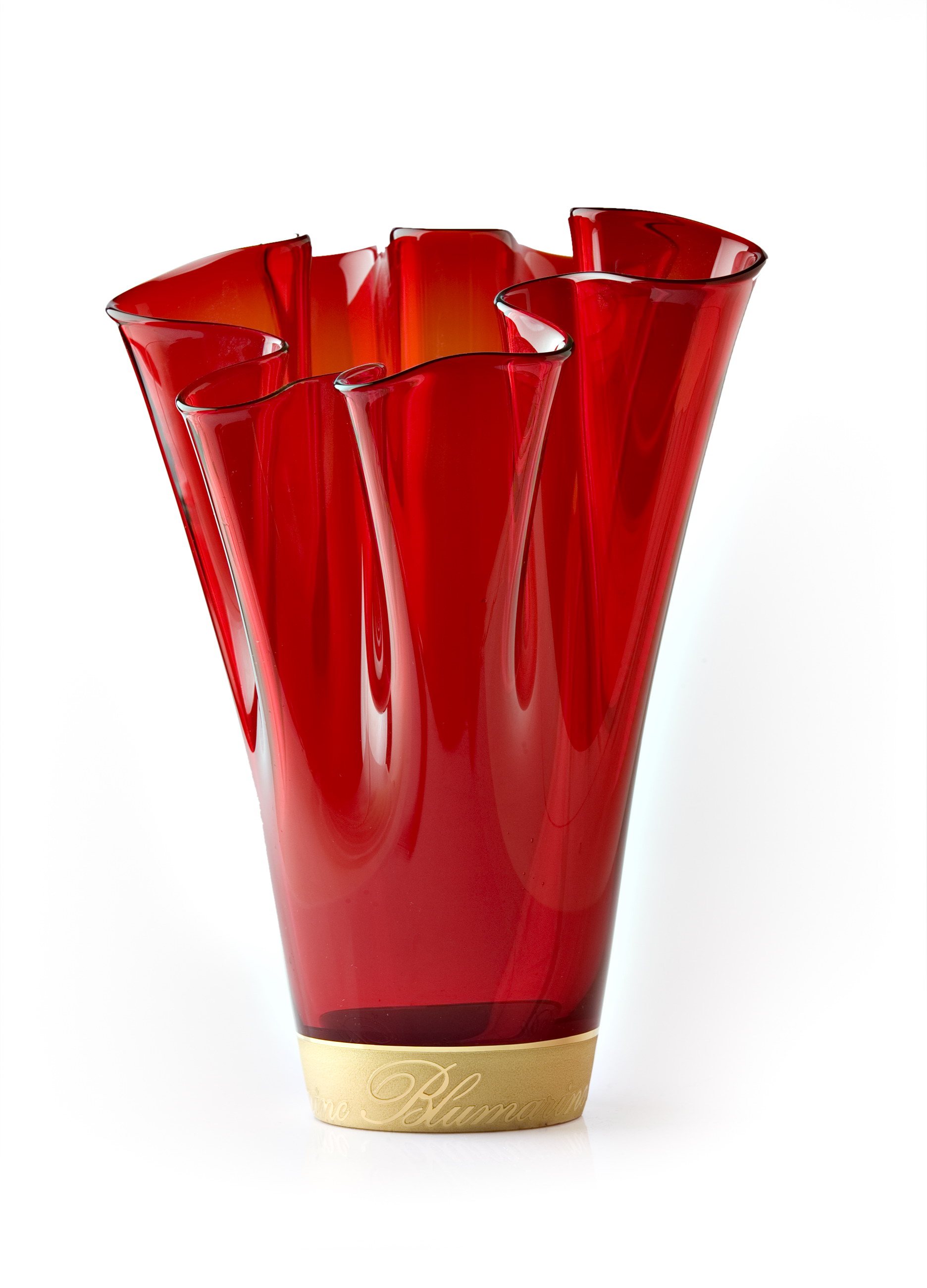 Красная ваза средняя 30 см Blumarine "LOGO ORO ANTICATO"
