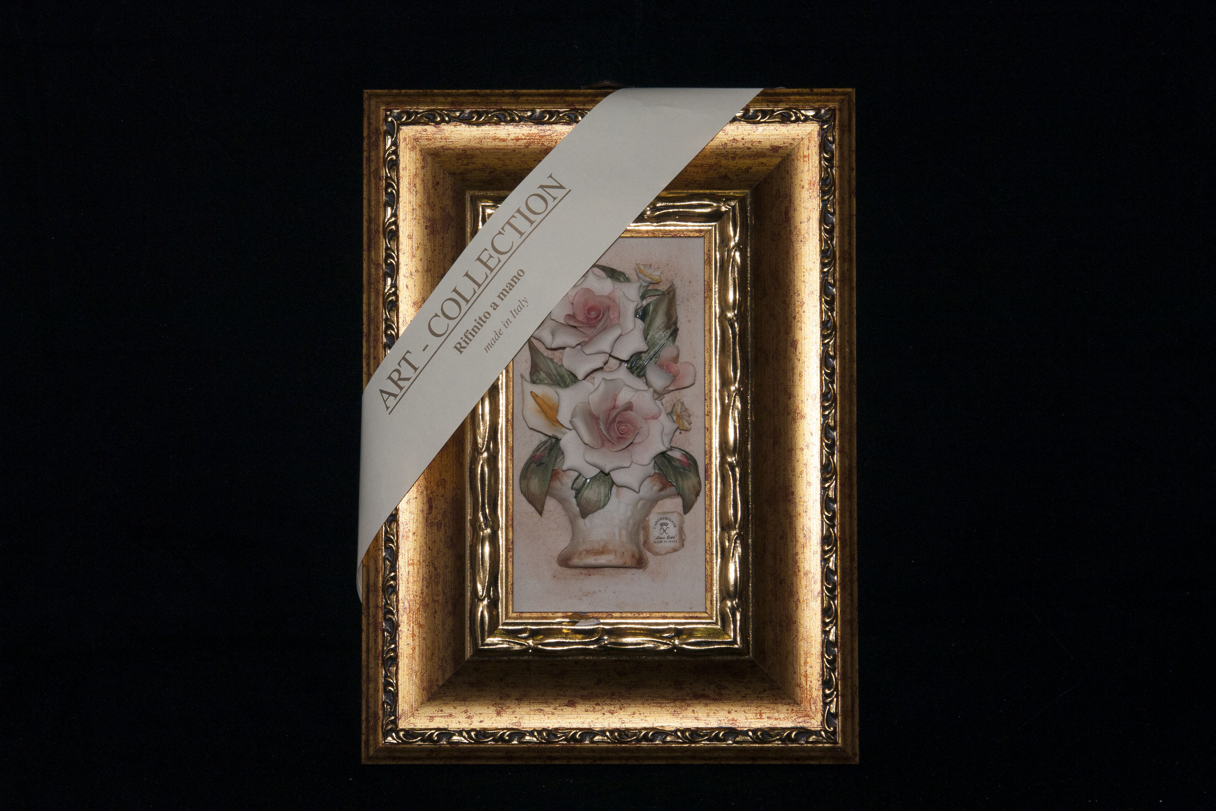 Панно  фарфоровые цветы/ваза малые Art.5494