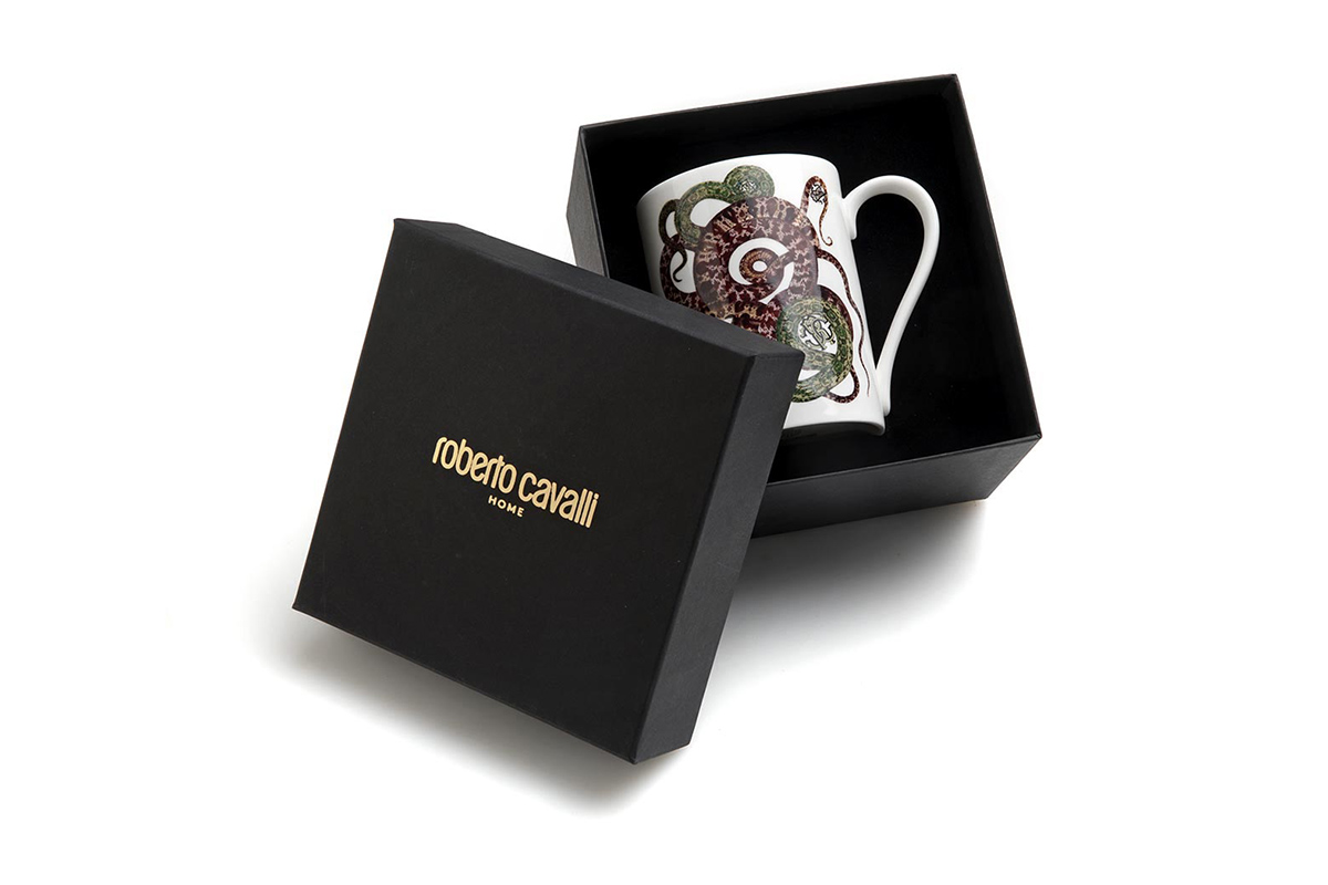 Фарфоровая кружка Roberto Cavalli Home серия - SNAKES 370мл. ( п/к )