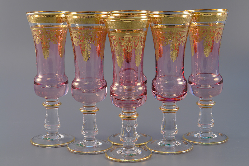Набор бокалов для шампанского розовые золото 64399 " Same decorazione "