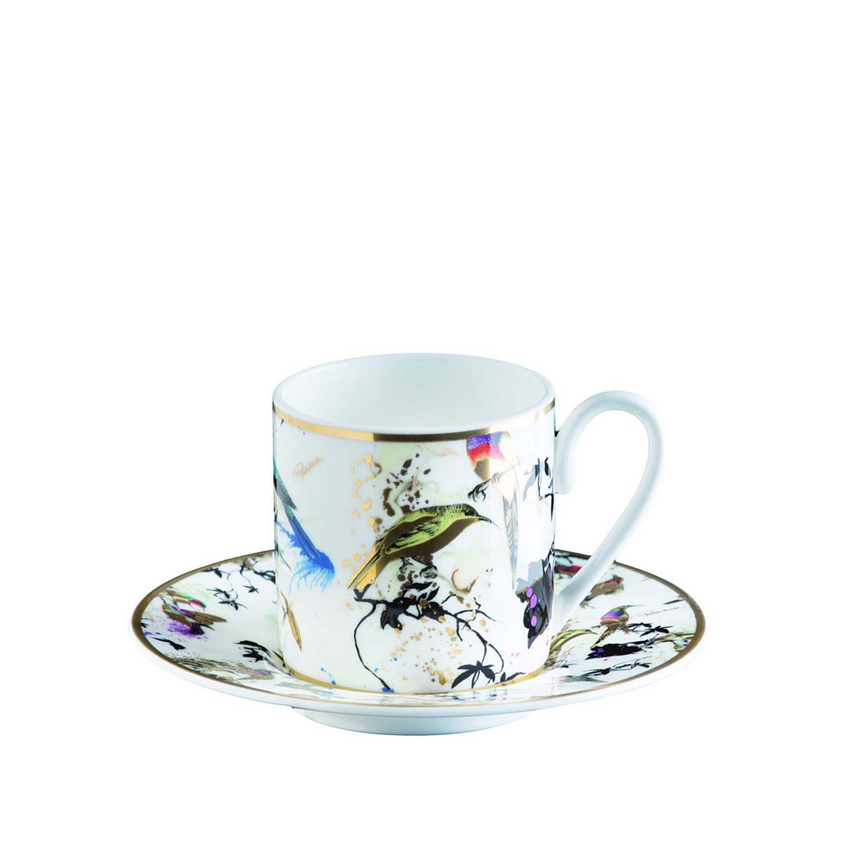 Набор кофейных чашек с блюдцами Roberto Cavalli Home серия - Garden Birds, 120мл. 6 шт