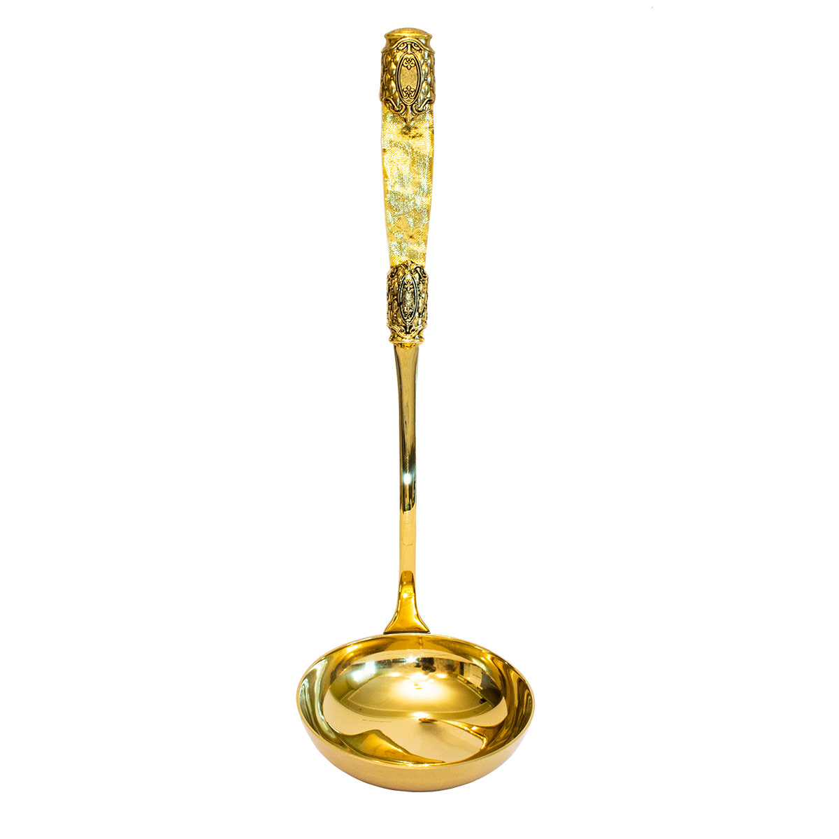 Половник QUEEN (метал золото, ручка золотой шелк)