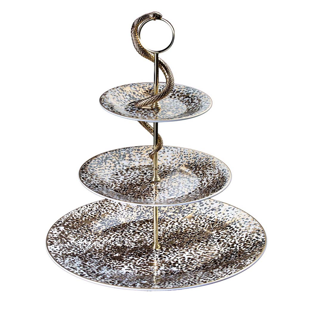 Горка 3х ярусная Roberto Cavalli Home "Камуфляж с питоном" Ø 32* H. 34 Cm