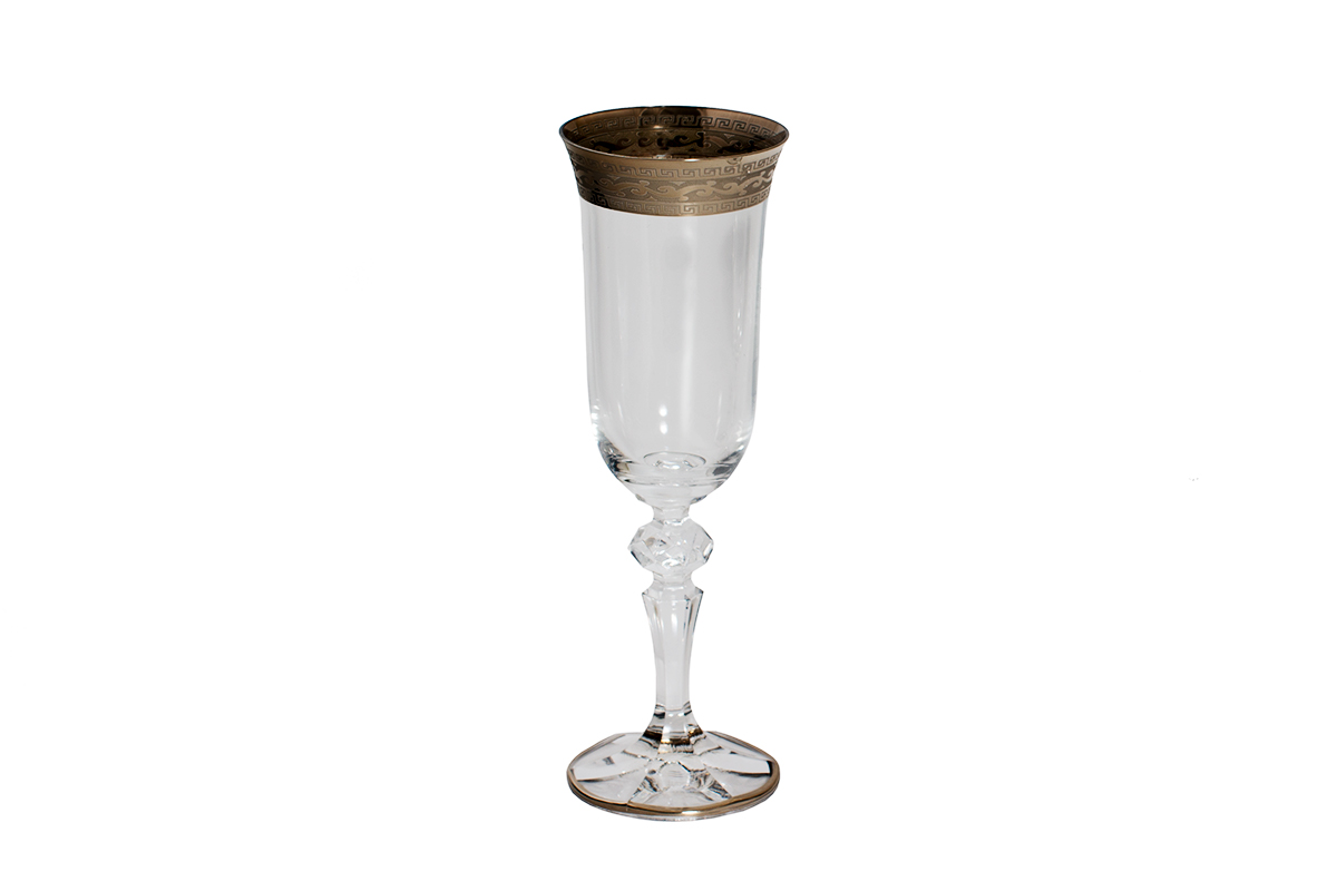 Набор бокалов для шампанского с шиш 180мл Платина "Bellaglass"