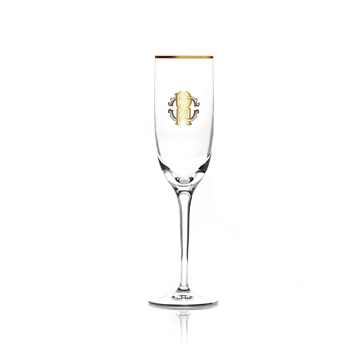 Бокал шампанского Roberto Cavalli Home 200мл MONOGRAMMA GOLD