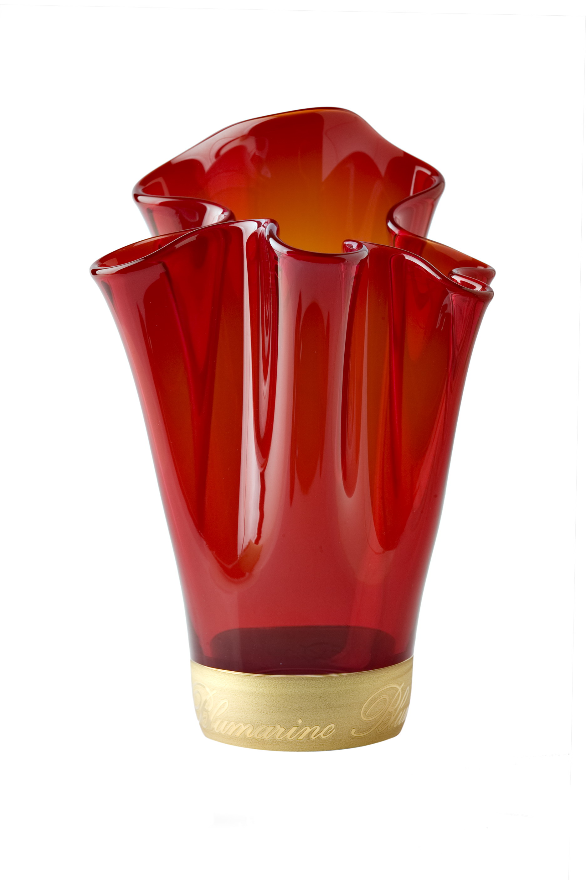 Красная ваза малая 18 см Blumarine "LOGO ORO ANTICATO"