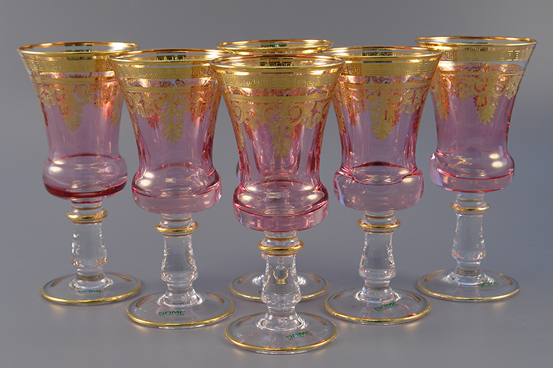 Набор бокалов для вина розовые золото 3196/64399 " Same decorazione "