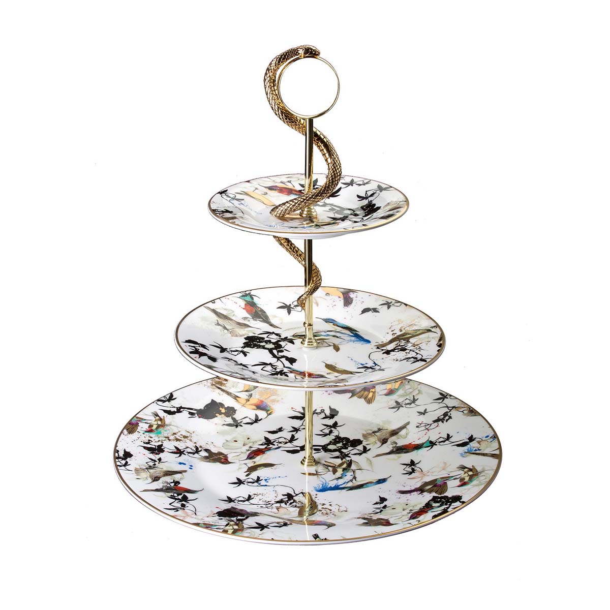 Горка 3х ярусная Roberto Cavalli Home Garden Birds с Питоном Ø 32* H. 34 Cm