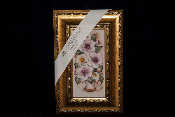 Панно  фарфоровые цветы/ваза средние 39х26 см Art.5493