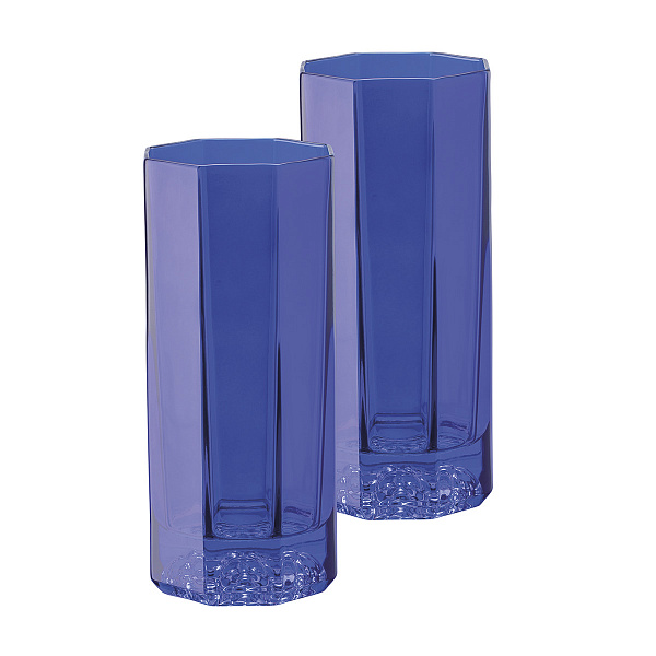 Набор высоких стаканов для воды 250мл, 2 пред, Medusa Lumiere Rhapsody &quot;Blue&quot; - Rosenthal Versace