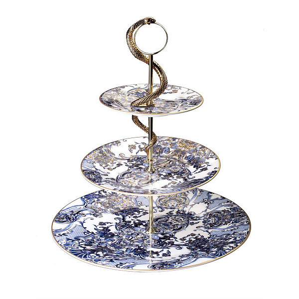 Горка 3х ярусная Roberto Cavalli Home &quot;Азулеж с питоном&quot; Ø 32* H. 34 Cm