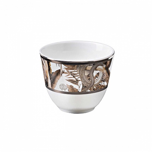 Набор пиал для арабского кофе Roberto Cavalli Home серия - TROPICAL JUNGLE WHITE, 75мл. 6 шт,