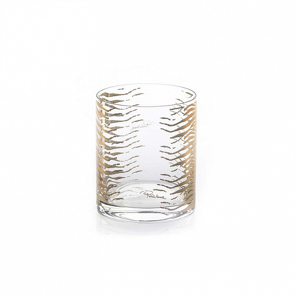 Стакан низкий Roberto Cavalli Home 390 мл ZEBRA GOLD