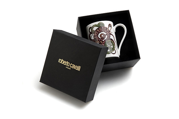 Фарфоровая кружка Roberto Cavalli Home серия - SNAKES 370мл. ( п/к )