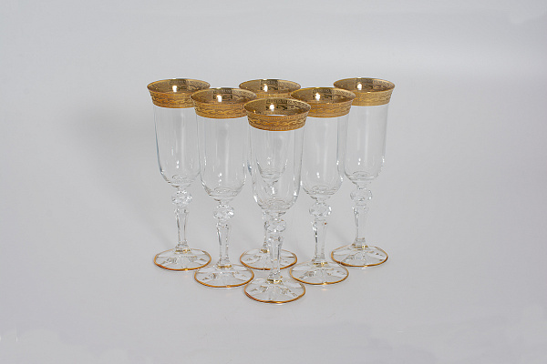 Набор бокалов для шамп. с шиш 180мл Золото &quot;Bellaglass&quot;
