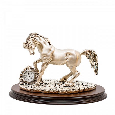 Настольные часы с конем 685 - покрытие серебро
