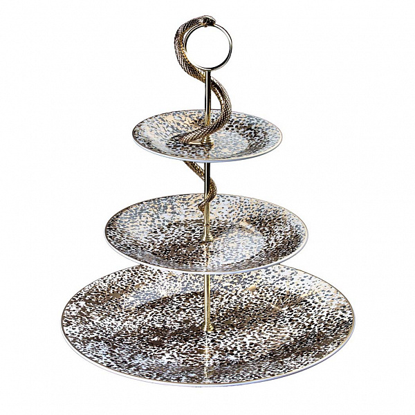 Горка 3х ярусная Roberto Cavalli Home &quot;Камуфляж с питоном&quot; Ø 32* H. 34 Cm