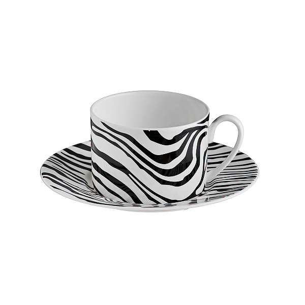 Набор чайных чашек с блюдцами Roberto Cavalli Home - ZEBRAGE 220мл. 2шт, ( п/к )