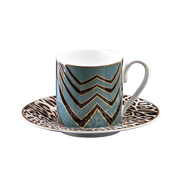 Набор кофейных чашек с блюдцами Roberto Cavalli Home серия - DECO, 120мл. 6 шт