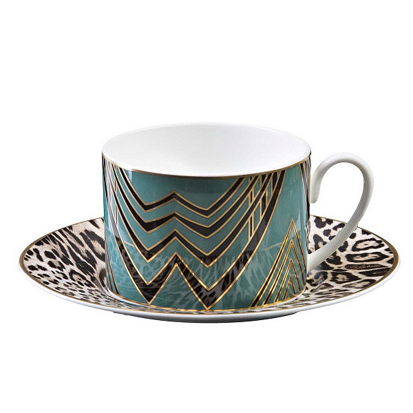 Набор чайных чашек с блюдцами Roberto Cavalli Home - DECO, 220мл. 2шт, ( п/к )