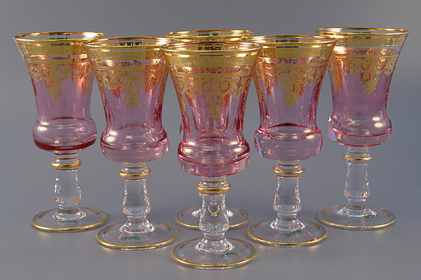 Набор бокалов для вина розовые золото 3196/64399 &quot; Same decorazione &quot;