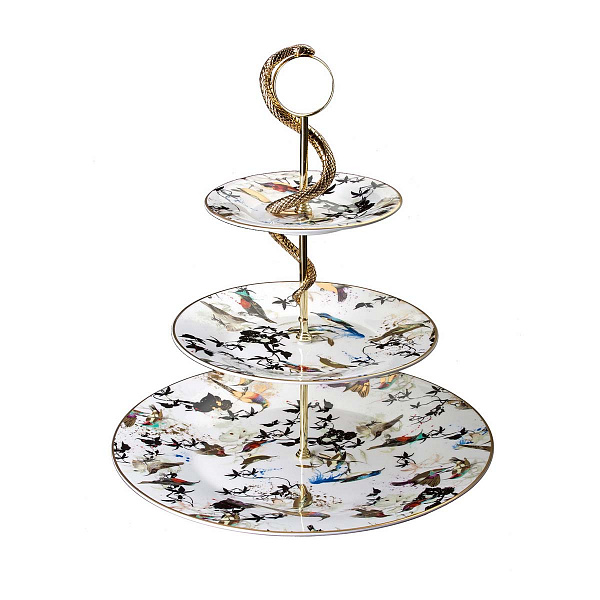 Горка 3х ярусная Roberto Cavalli Home Garden Birds с Питоном Ø 32* H. 34 Cm