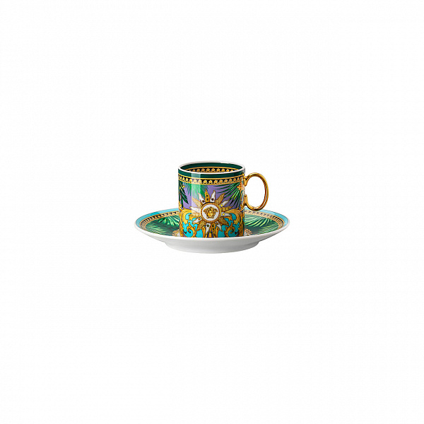 Чашка с блюдцем для эспрессо Jungle Animalier Green - Rosenthal Versace