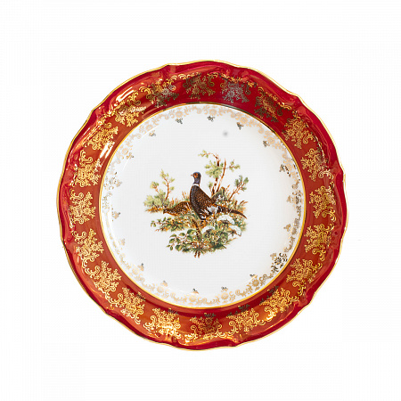 Десертная тарелка 21 см Царская Охота Красная куропатка